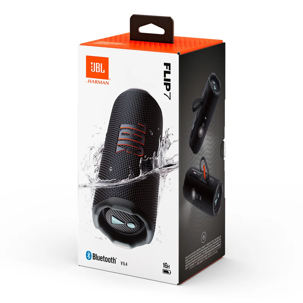 Parlante Bluetooth JBL Flip 7 Negro Resistente al Agua con AI Sound Boost