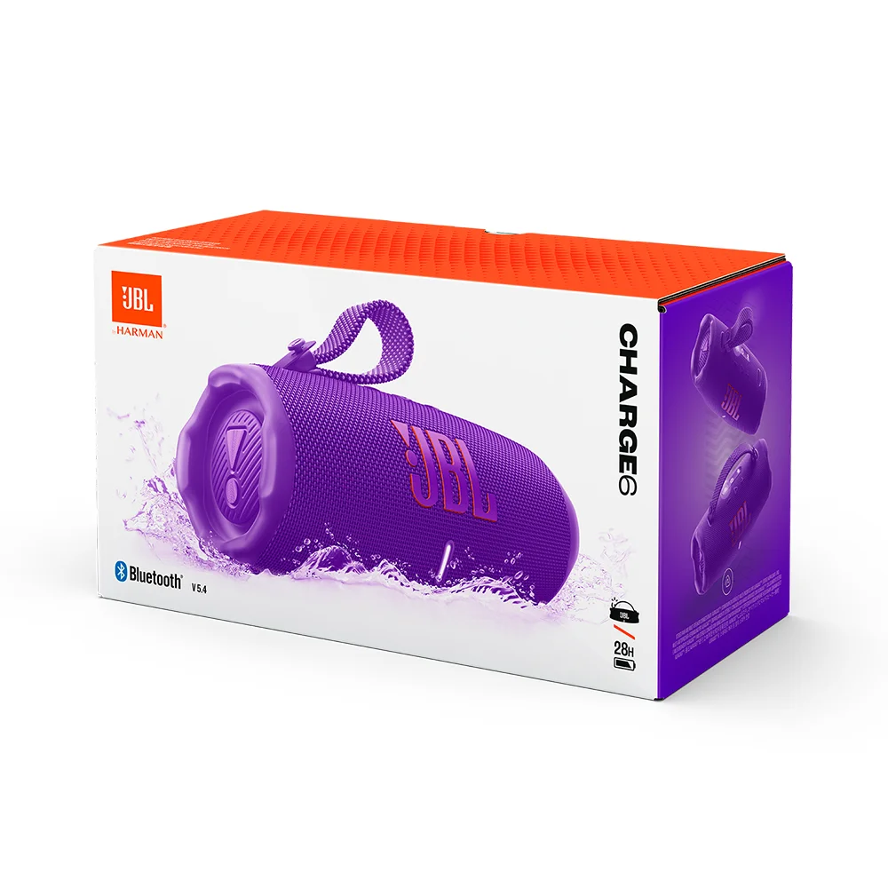 Parlante Bluetooth JBL Charge 6 Morado con AI Sound Boost y Auracast