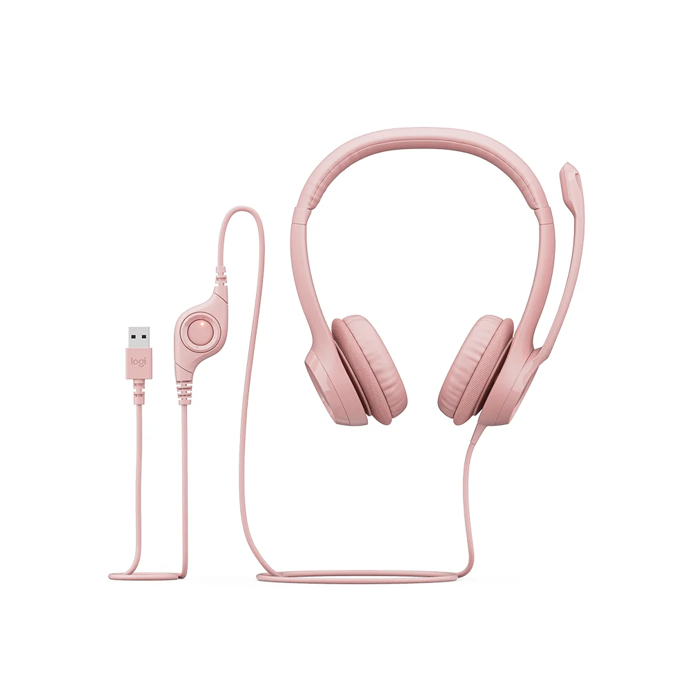 Audífono con Micrófono Logitech H390 USB Rosa - 981-001280