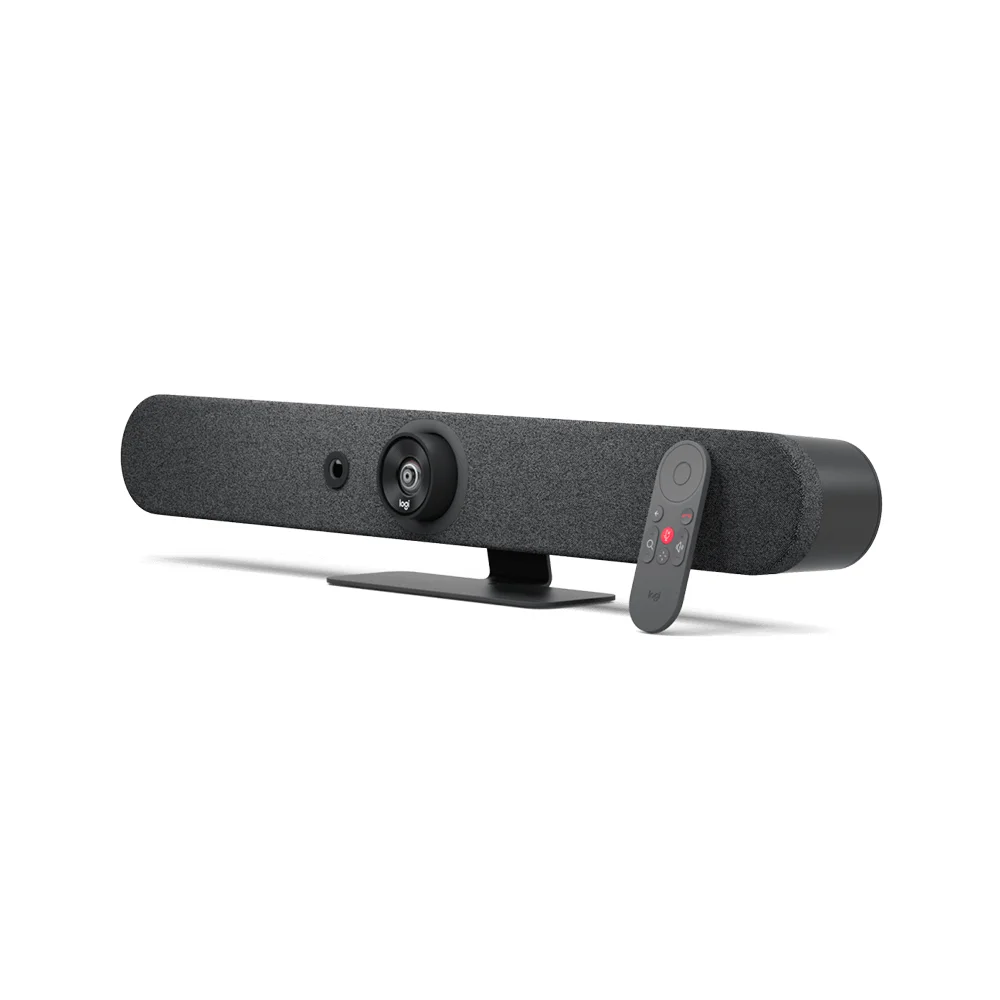 Barra de vídeo Logitech Rally Bar Mini 4K todo en uno para salas pequeñas y medianas, Grafito - 960-001338