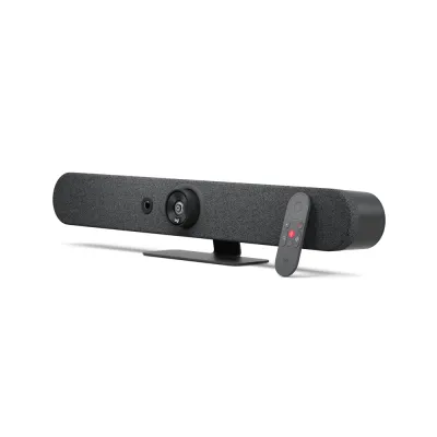 Barra de vídeo Logitech Rally Bar Mini 4K todo en uno para salas pequeñas y medianas, Grafito - 960-001338