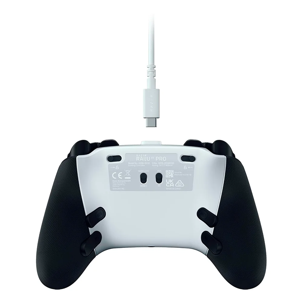 Gamepad Razer Raiju V3 Pro Wireless HyperSpeed PS5/PC White con sticks TMR | RZ06-05580200-R3UA