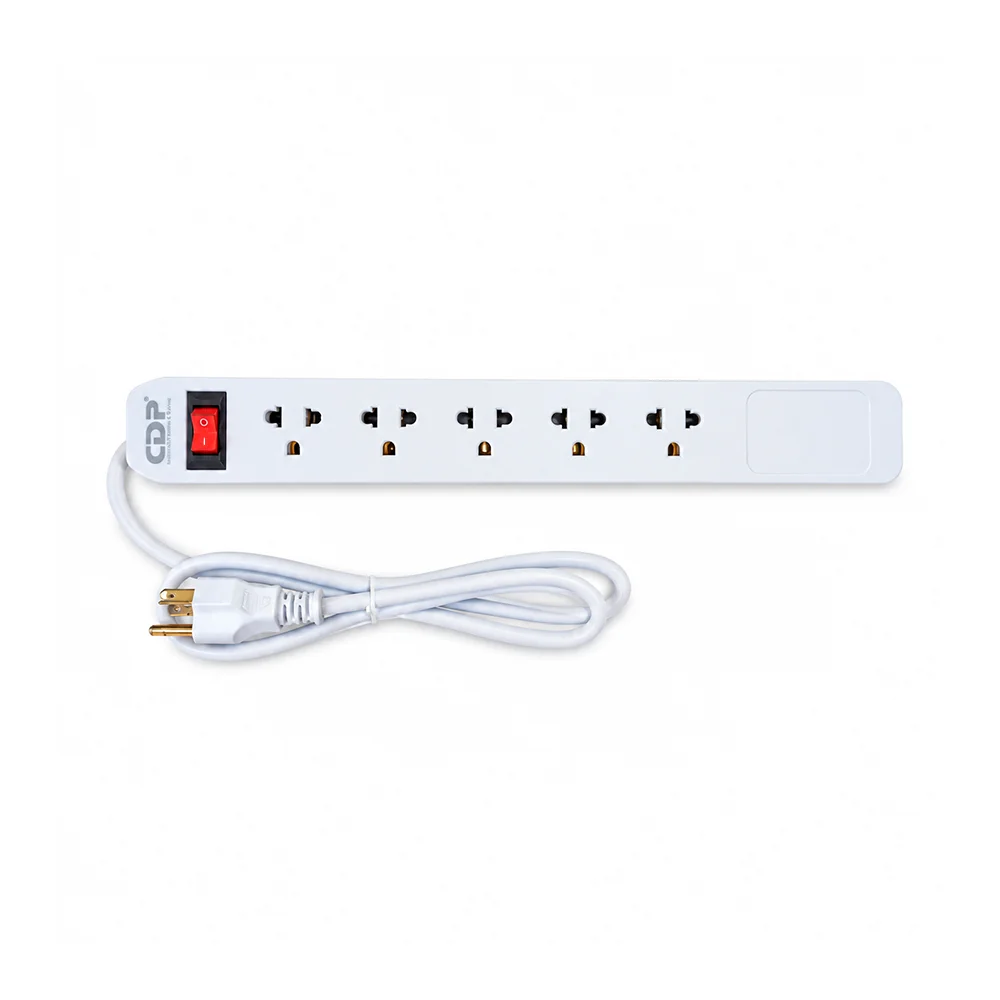 Supresor de picos CDP R-SS5 5 tomas Nema Universal 110/240V 300J blanco con cable de 1 m