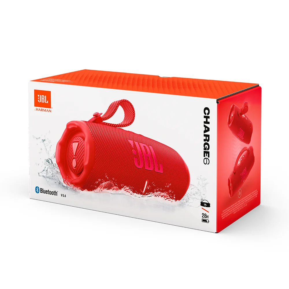 Parlante portátil JBL Charge 6 Bluetooth 45 W IP68 rojo con powerbank USB-C – JBLCHARGE6REDAM