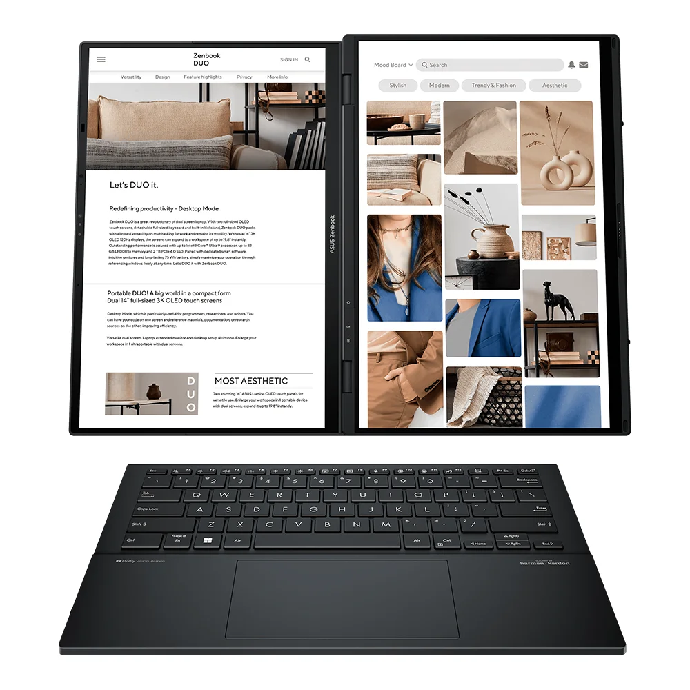 Laptop ASUS Zenbook DUO UX8406CA Doble Pantalla OLED 14" Intel Core Ultra 9 16GB 512GB | 90NB14X1-M00TL0