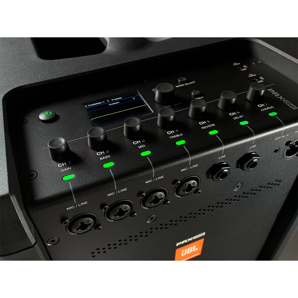 Sistema PA de columna JBL PRX ONE 2000 W pico, mezclador digital de 7 canales, negro, JBL-PRX ONE-EK