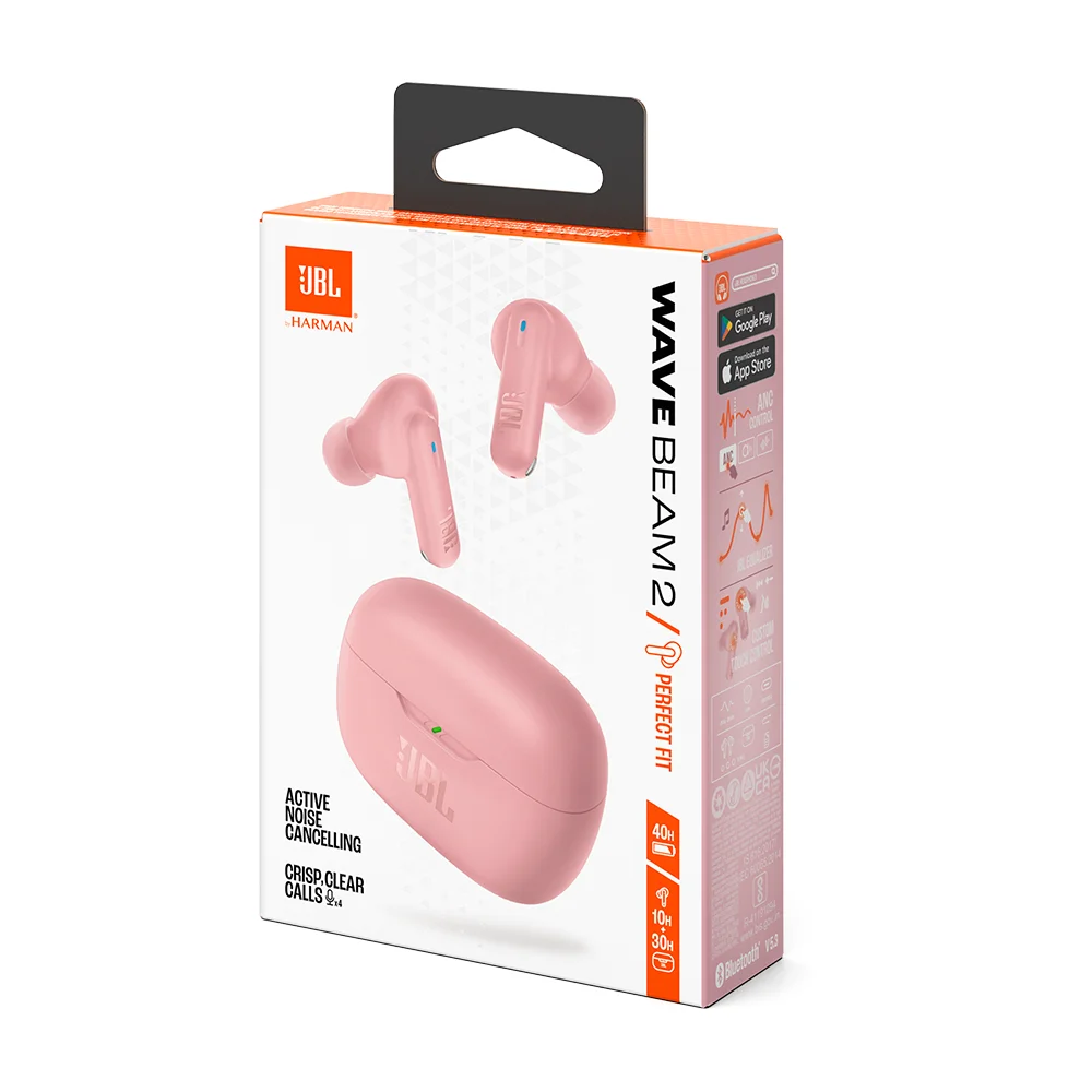 Audífonos True Wireless JBL Wave Beam 2 con Cancelación Activa de Ruido Bluetooth 5.3 Rosa - JBLWBEAM2PIK