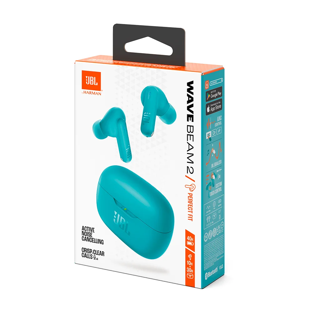 Audífonos True Wireless JBL Wave Beam 2 con Cancelación Activa de Ruido Bluetooth 5.3 Azul - JBLWBEAM2BLU