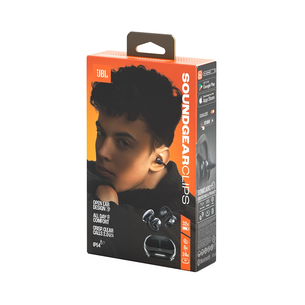Audífonos open-ear JBL Soundgear Clips Bluetooth, autonomía de 32 horas, negro - JBLSNDGEARCLBLKAM