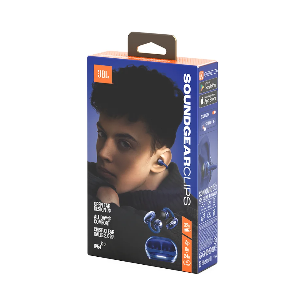 Audífonos open-ear JBL Soundgear Clips Bluetooth, autonomía de 32 horas, azul - JBLSNDGEARCLBLUAM