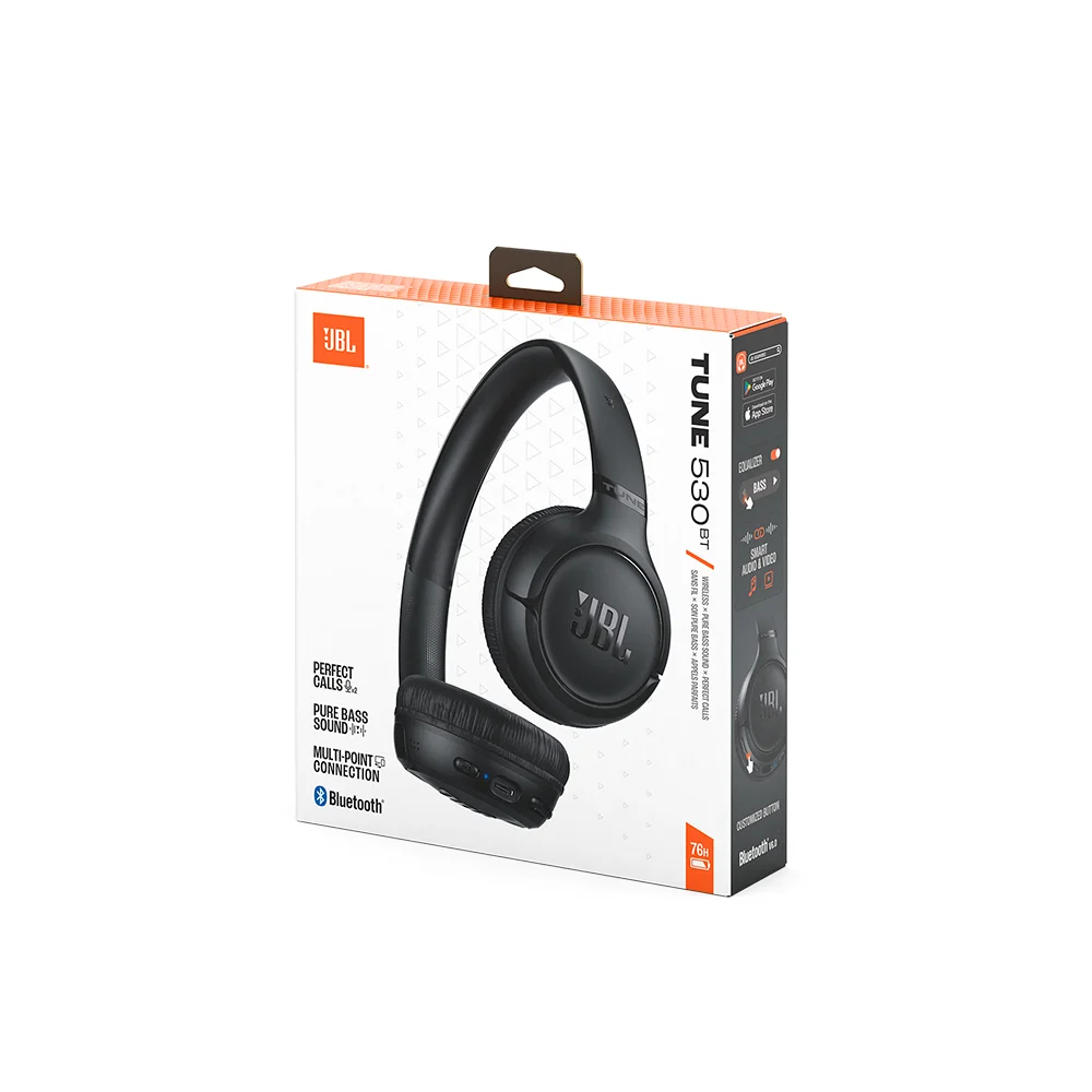 Audífonos Bluetooth JBL Tune 530BT, autonomía de 76 horas, color negro - JBLT530BTBLKAM