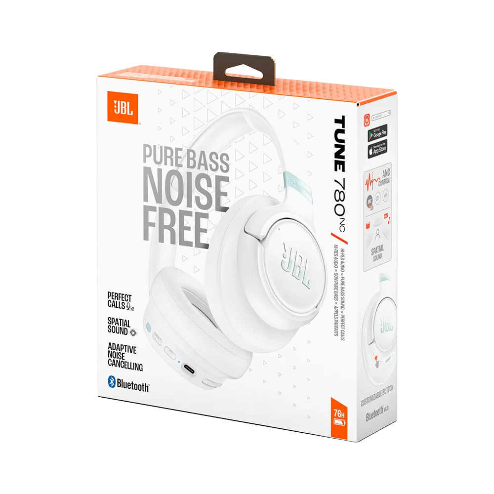 Audífonos inalámbricos JBL Tune 780NC Bluetooth 6.0 con ANC, blanco - JBLT780NCWHTAM