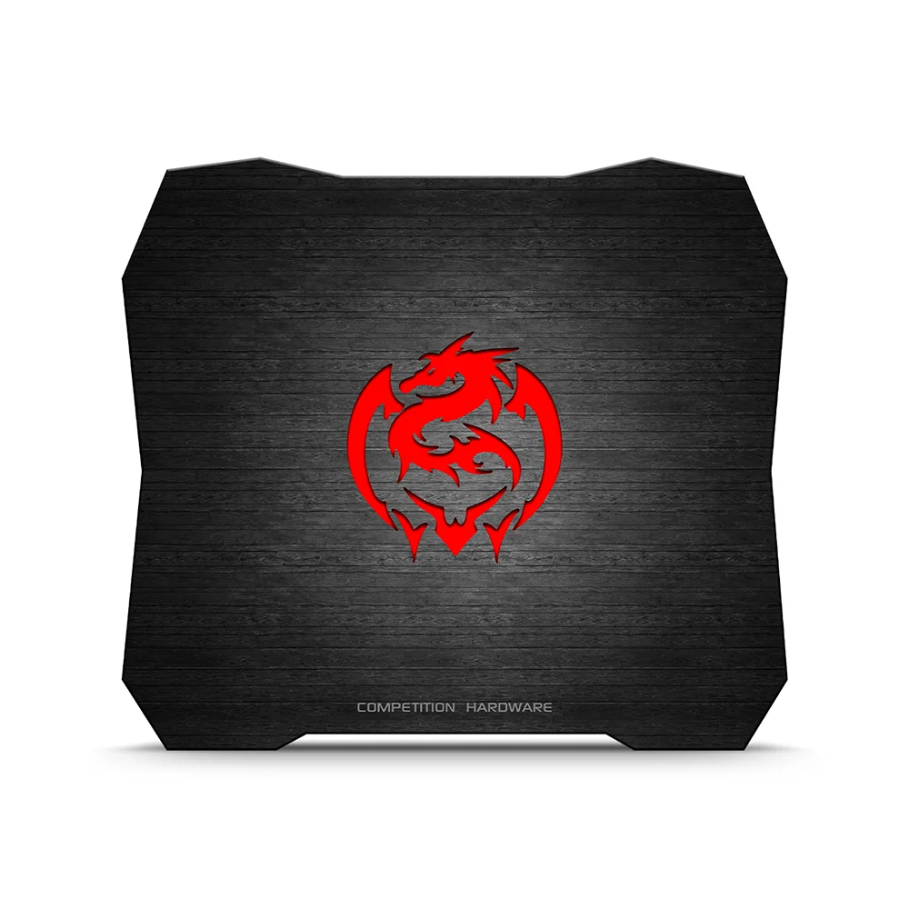 Mouse pad gamer Sigma SIG X35.2 Dragon antideslizante 27,5 × 24 cm, 3 mm, negro y rojo