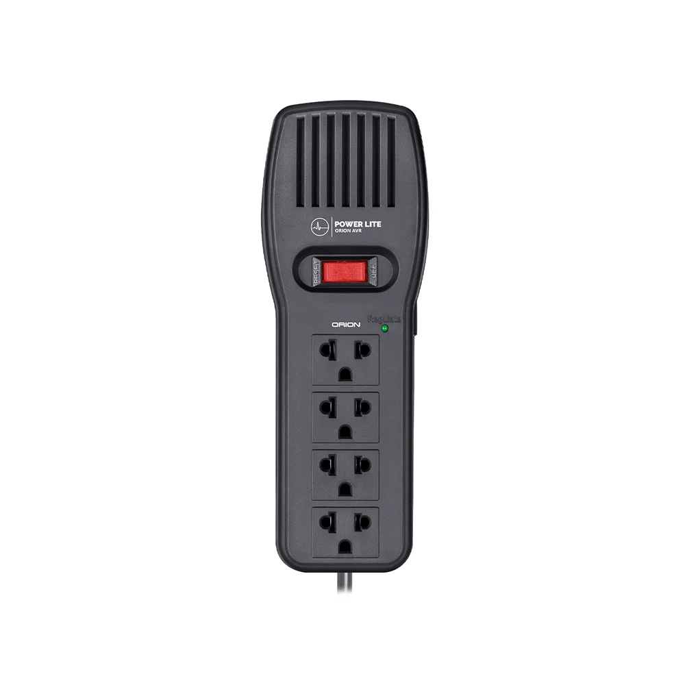 Estabilizador AVR Power Lite Orion PLI 1001 de 1000 VA y 500 W con 4 tomas protegidas y RJ45/RJ11