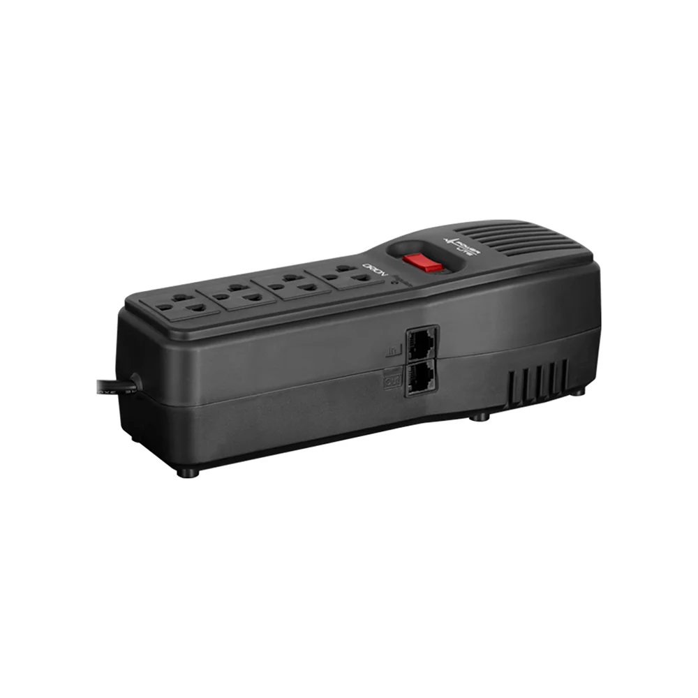 Estabilizador AVR Power Lite Orion PLI 1001 de 1000 VA y 500 W con 4 tomas protegidas y RJ45/RJ11