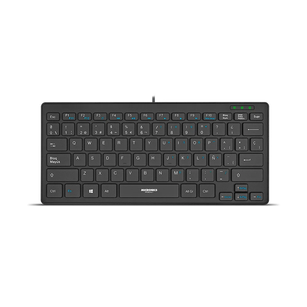 Teclado multimedia compacto Micronics Pascal MIC K500 USB, español y funda protectora