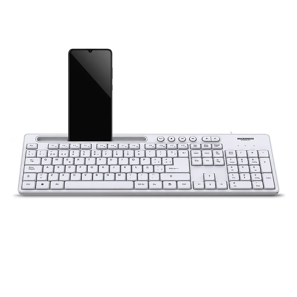 Teclado multimedia Micronics Magnus+ MIC K734W USB