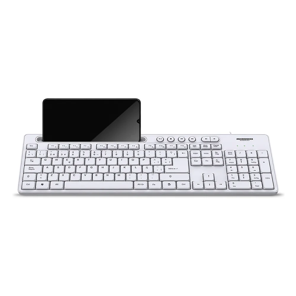 Teclado multimedia Micronics Magnus+ MIC K734W USB