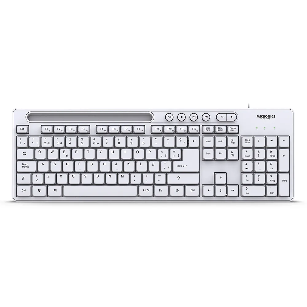 Teclado multimedia Micronics Magnus+ MIC K734W USB