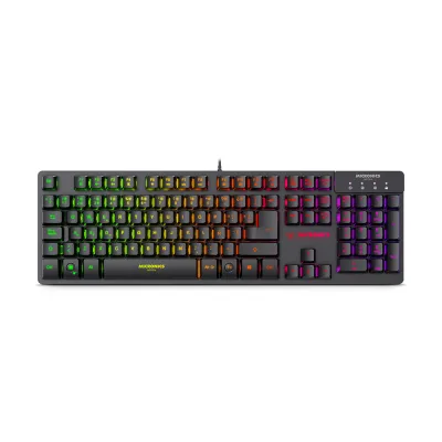 Teclado gamer Micronics Neon MIC K709 RGB USB, anti-ghosting, 9 modos LED