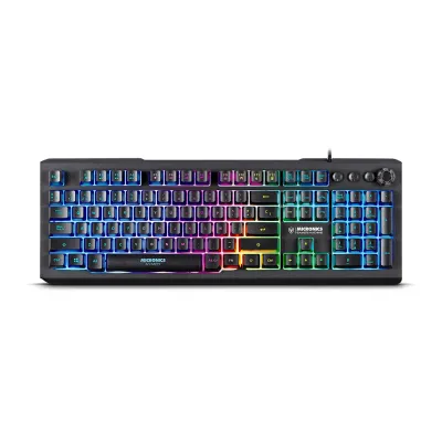 Teclado gamer Micronics Avanty MIC K710 USB, iluminación Rainbow, anti-ghosting y controles multimedia