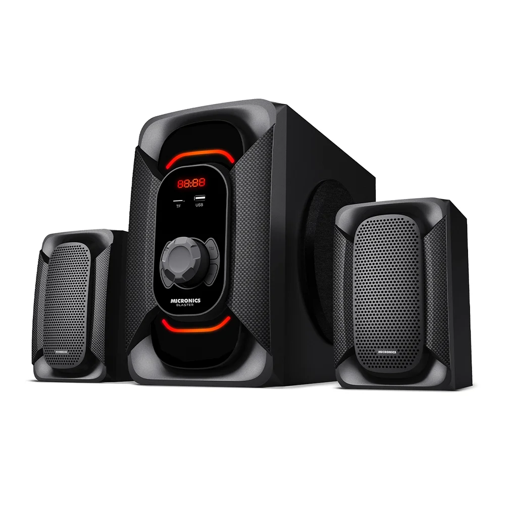 Sistema de audio 2.1 Micronics Blaster MIC S7401BT con Bluetooth, woofer de 4", USB, microSD y radio FM