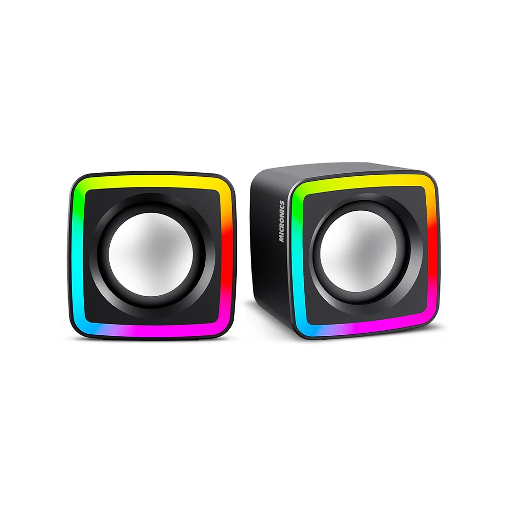 Parlantes Gamer 2.0 Micronics Frantic MIC S302 RGB 2.0" Jack 3.5mm USB