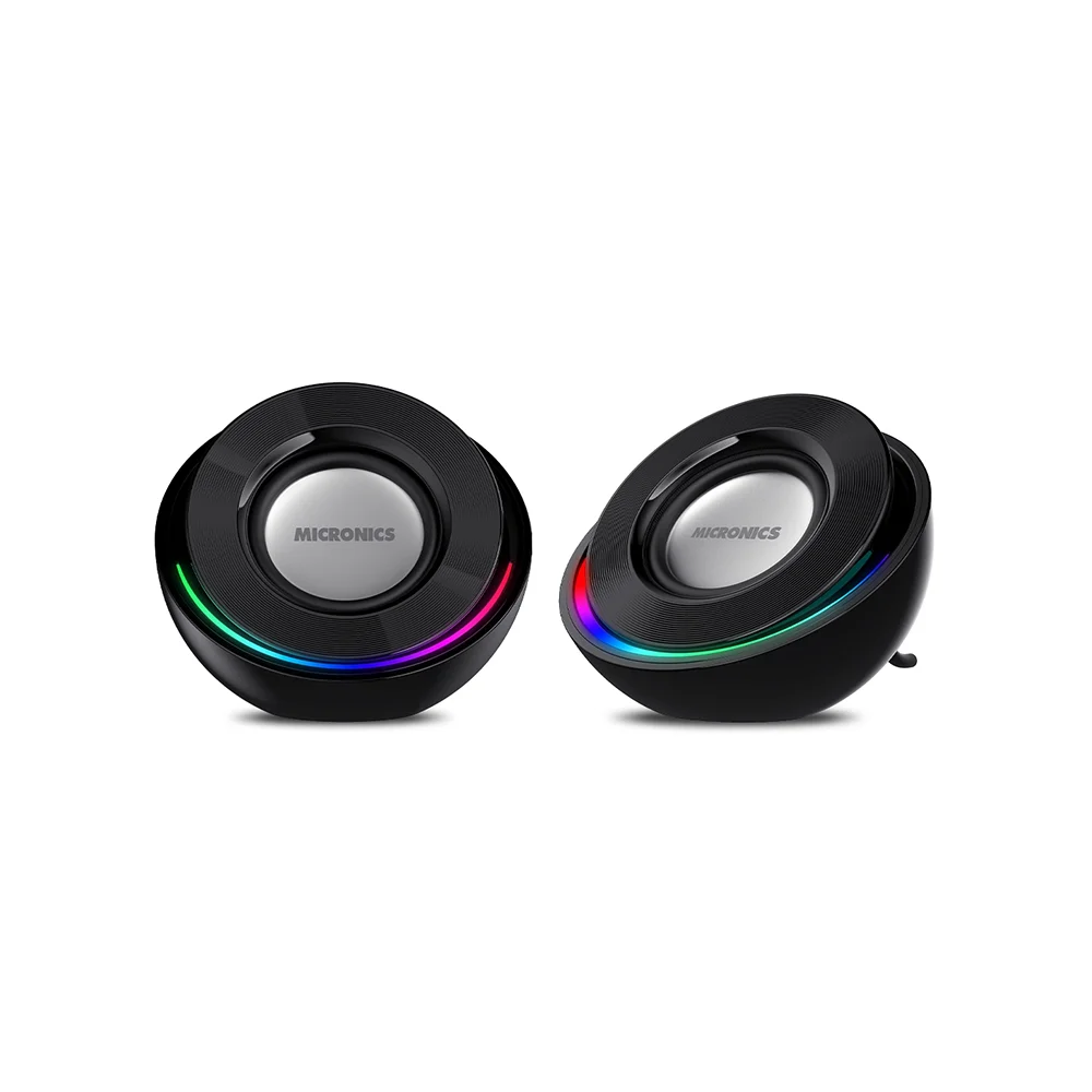Parlantes Gamer 2.0 Micronics Saturn MIC S334 RGB 2.0" Conexión USB
