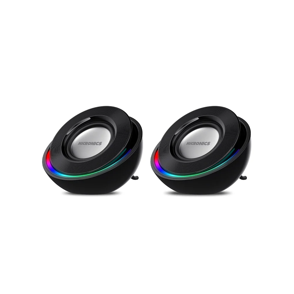 Parlantes Gamer 2.0 Micronics Saturn MIC S334 RGB 2.0" Conexión USB