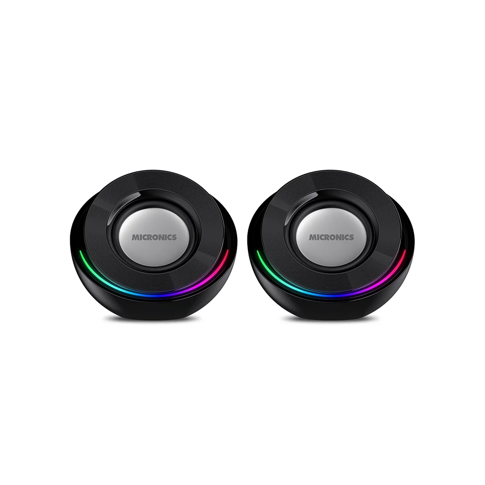 Parlantes Gamer 2.0 Micronics Saturn MIC S334 RGB 2.0" Conexión USB
