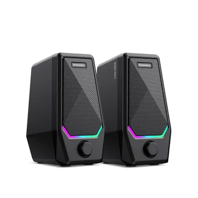 Parlantes Gamer 2.0 Micronics Concorde MIC S300 RGB Táctil 2.5" Jack 3.5mm USB