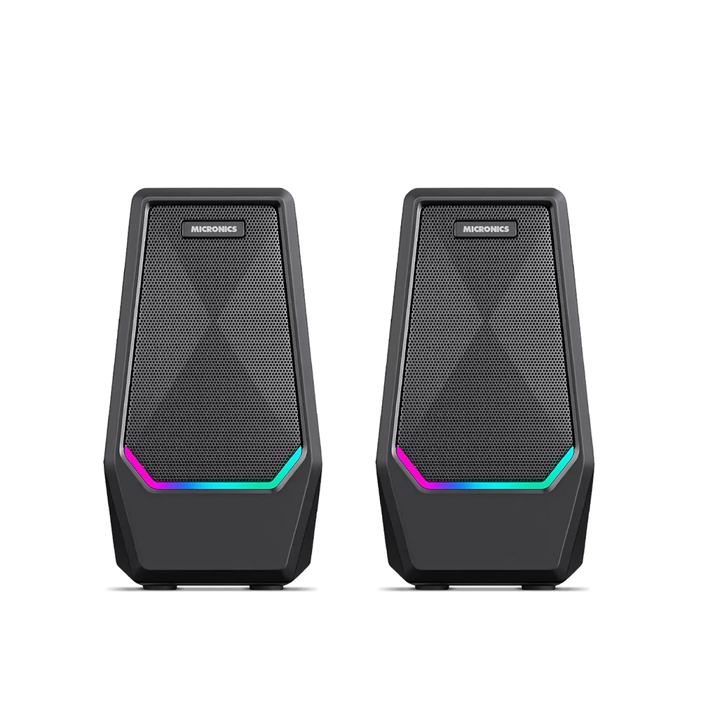 Parlantes Gamer 2.0 Micronics Concorde MIC S300 RGB Táctil 2.5" Jack 3.5mm USB