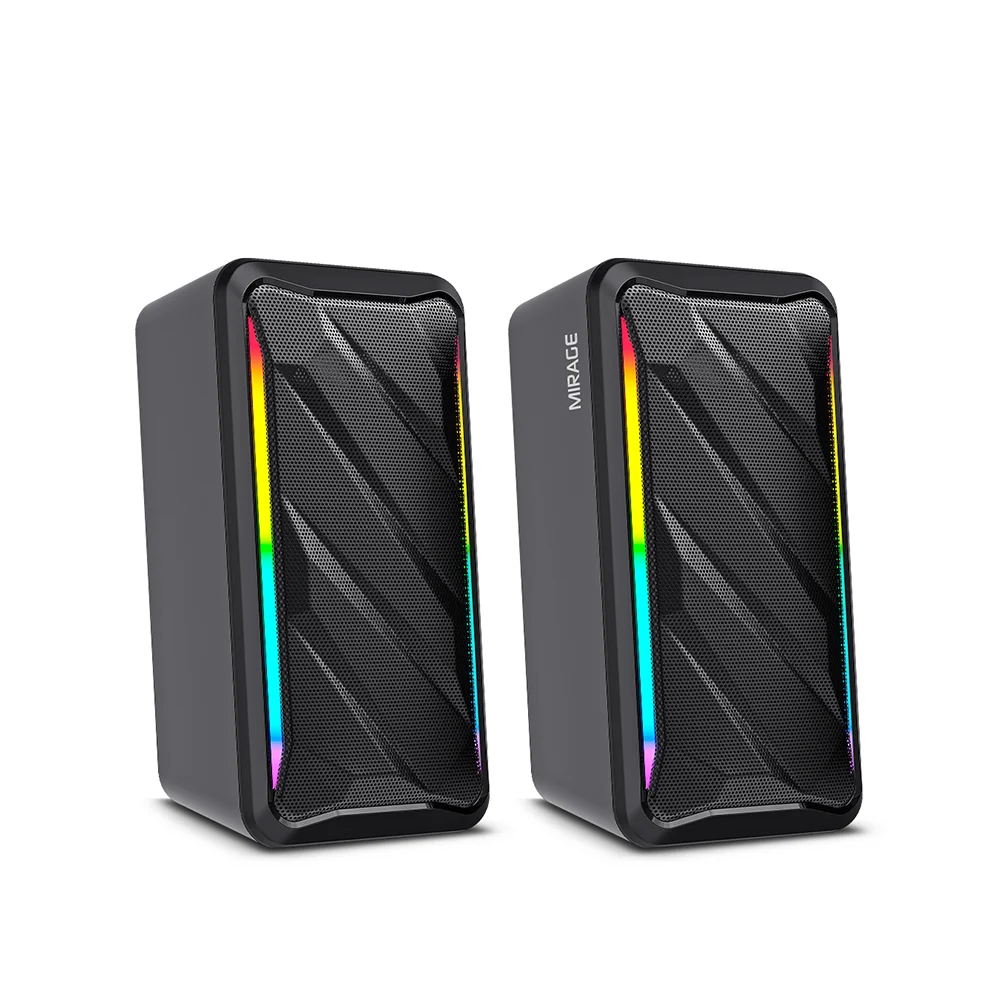 Parlantes Gamer 2.0 Micronics Mirage MIC S311 RGB 2.5" Jack 3.5mm USB