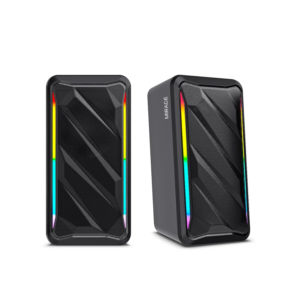 Parlantes Gamer 2.0 Micronics Mirage MIC S311 RGB 2.5" Jack 3.5mm USB