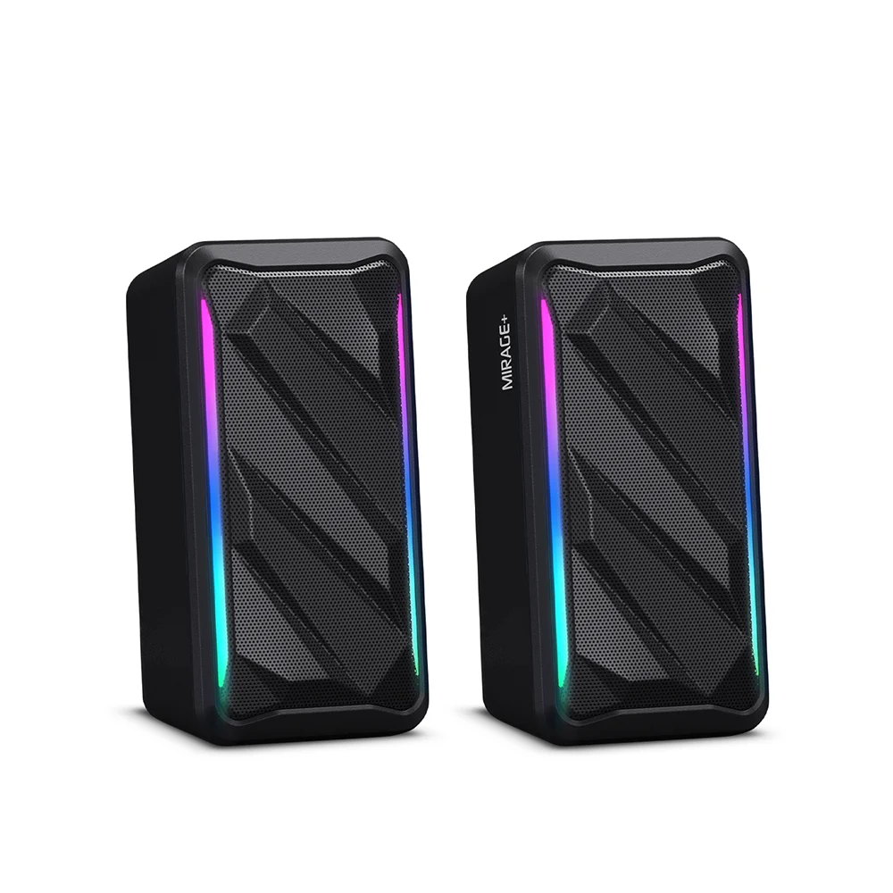 Parlantes Gamer 2.0 Micronics Mirage+ MIC S311U RGB 2.5" Conexión USB