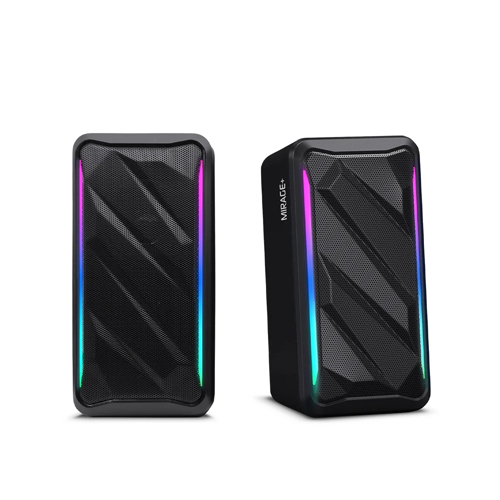 Parlantes Gamer 2.0 Micronics Mirage+ MIC S311U RGB 2.5" Conexión USB