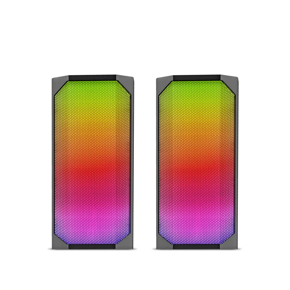 Parlantes Gamer 2.0 Micronics Luxor XP MIC S305UXP RGB 8 Modos Conexión USB
