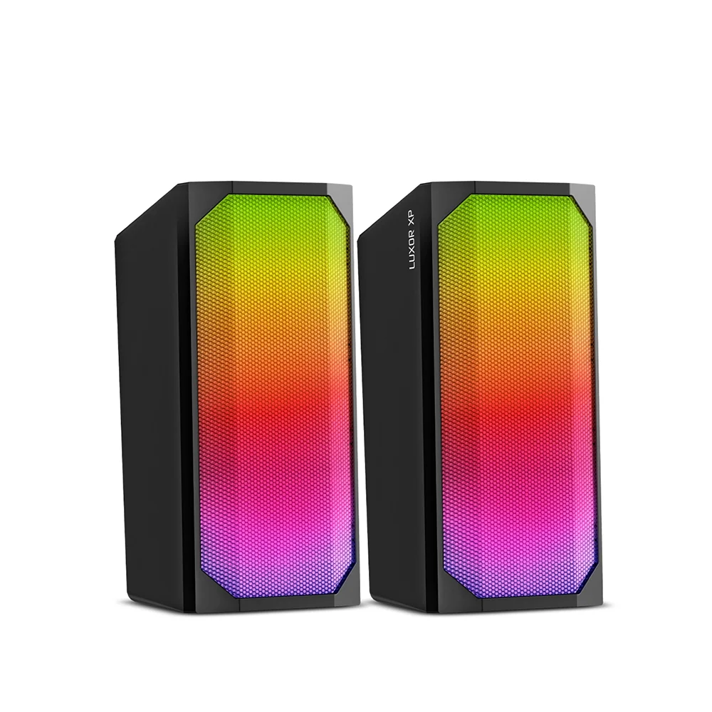 Parlantes Gamer 2.0 Micronics Luxor XP MIC S305UXP RGB 8 Modos Conexión USB