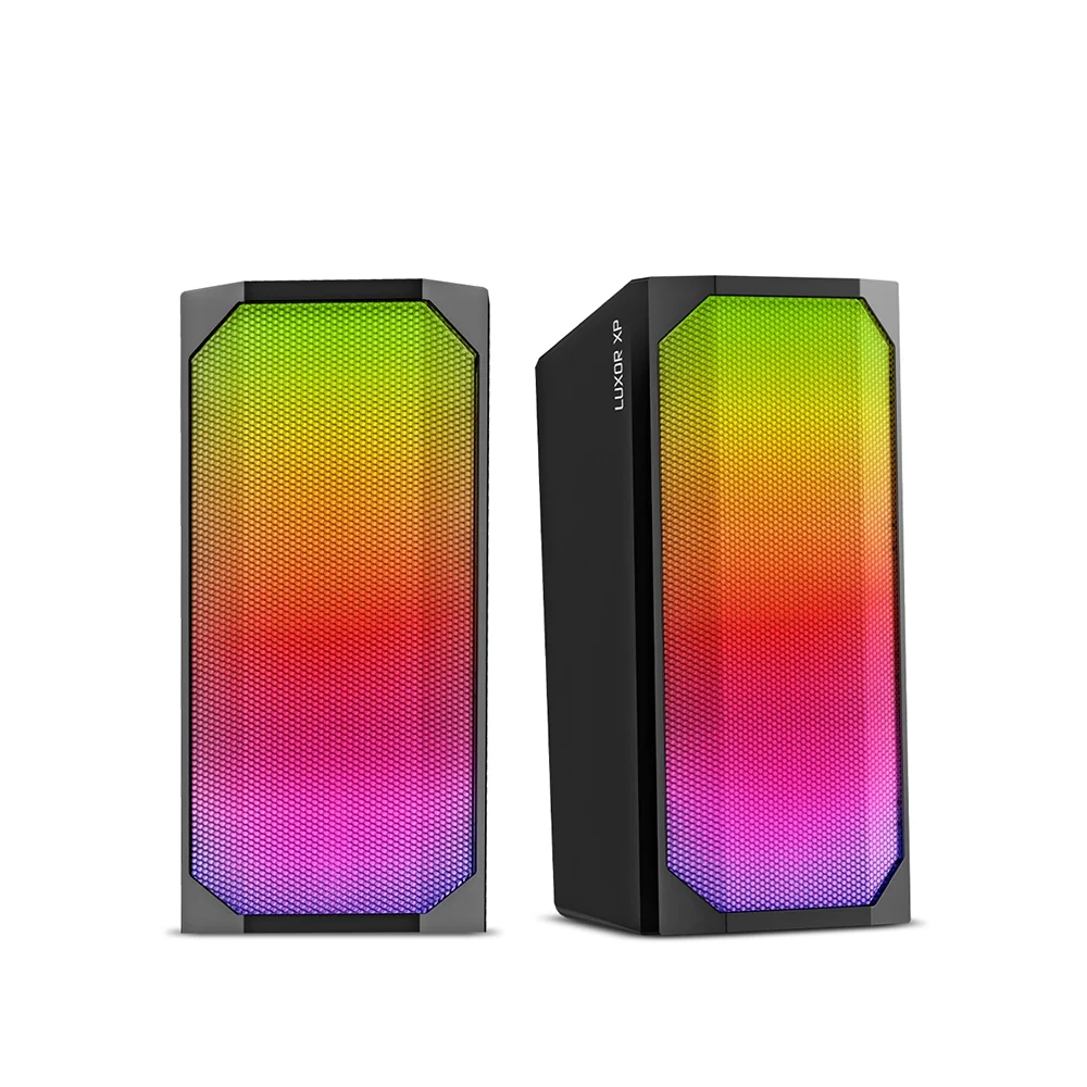 Parlantes Gamer 2.0 Micronics Luxor XP MIC S305UXP RGB 8 Modos Conexión USB