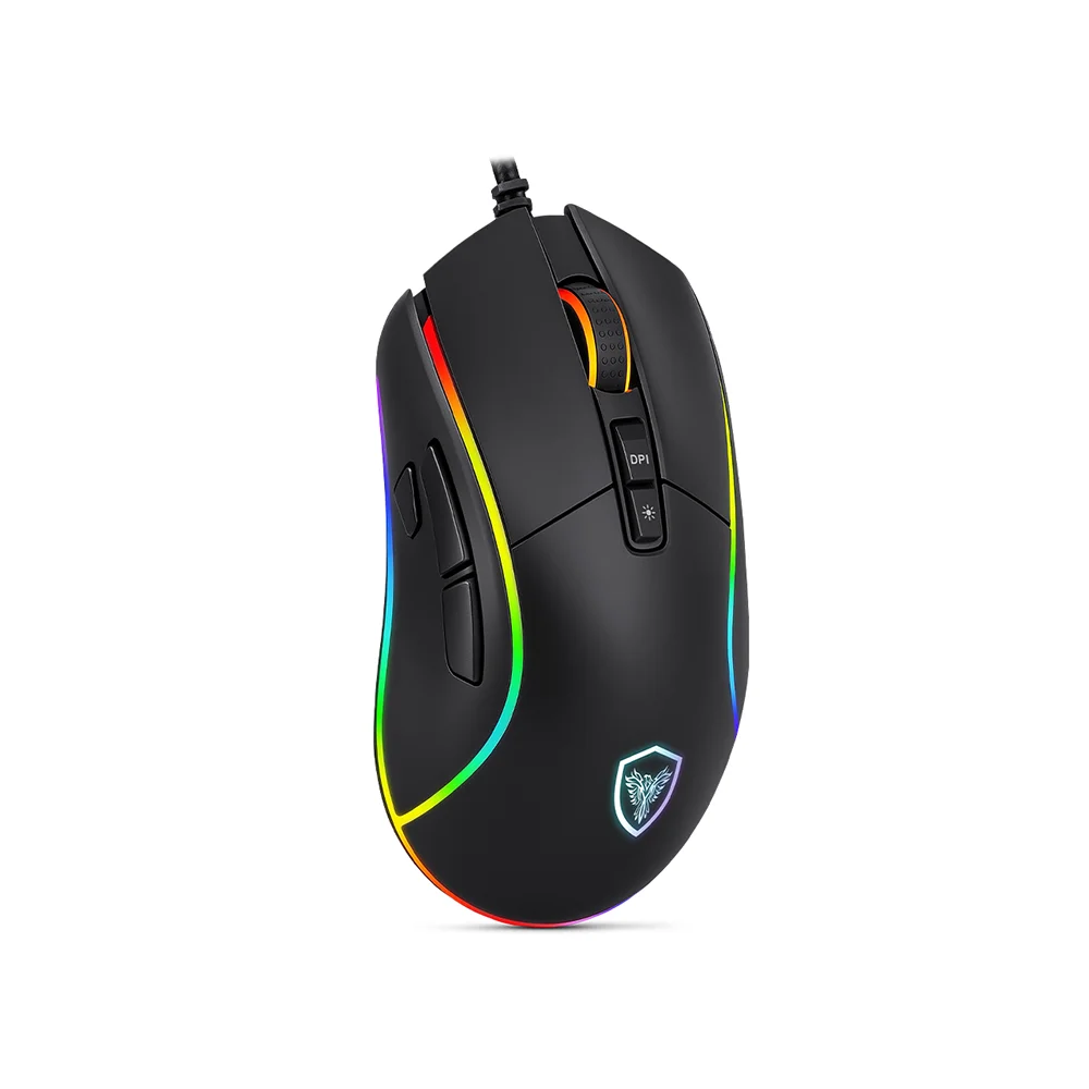 Mouse Gamer Micronics Legend 8 MIC M803-8 RGB 12800 DPI 8 Botones con Cable USB