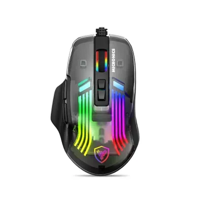 Mouse Gamer Micronics Murano MIC GM891 RGB 12800 DPI 7 Botones Dark Reflex USB