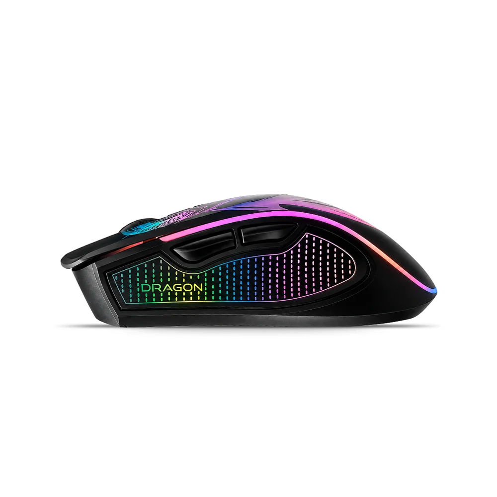 Mouse Gamer Inalámbrico Micronics Dragon 3 MIC GM806-3M Bluetooth 2.4GHz Recargable RGB