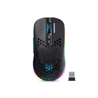Mouse Gamer Inalámbrico Micronics Warrior 3 MIC GM828-3M Bluetooth 2.4GHz Recargable RGB
