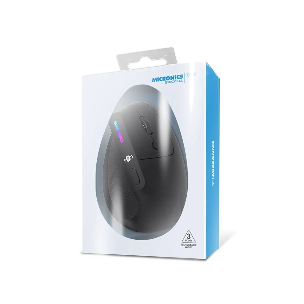 Mouse Inalámbrico Micronics Brickell MIC M755 Bluetooth 2.4GHz Recargable Clic Silencioso 3200 DPI