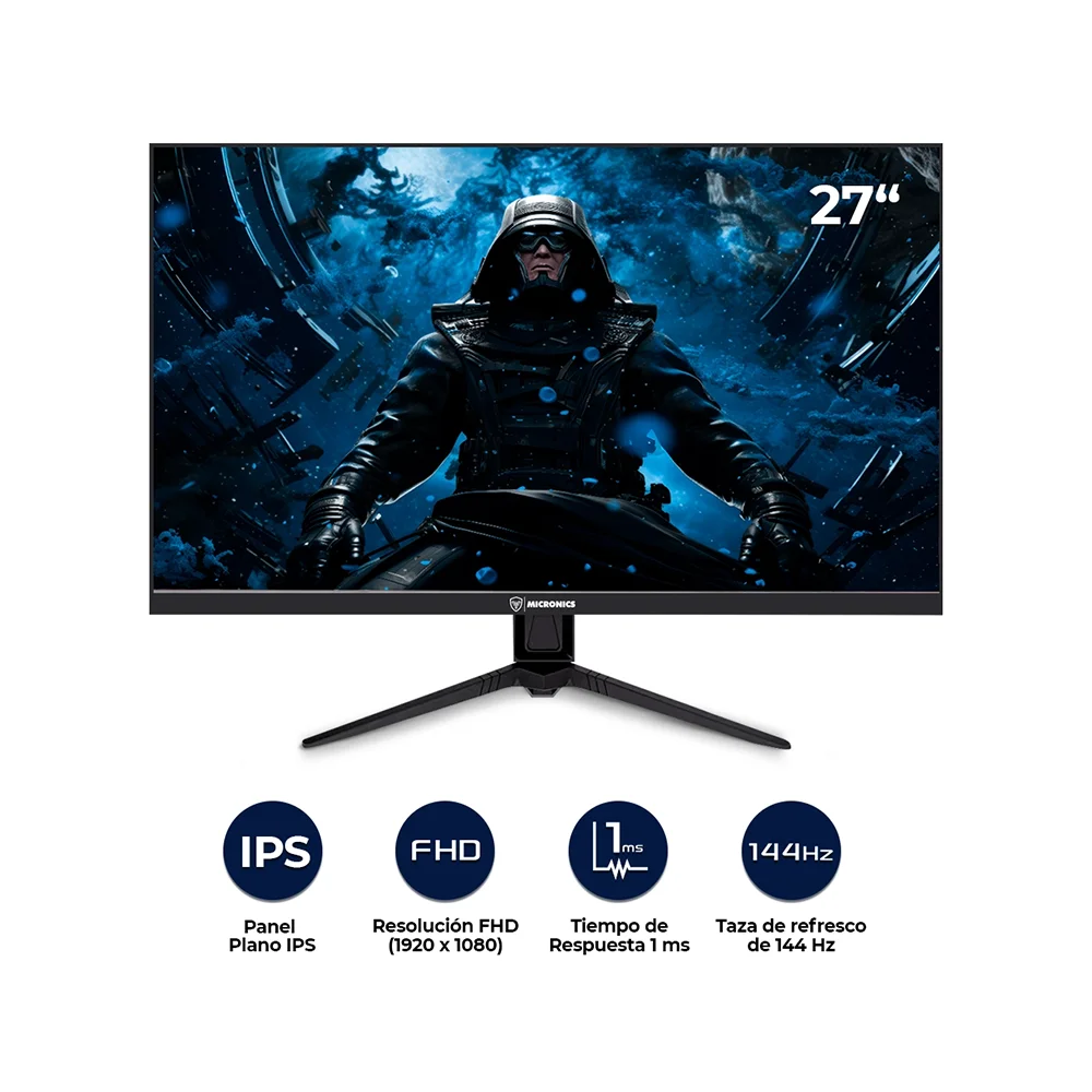 Monitor Gamer Micronics Fenix MIC MF27FF-144 27" IPS FHD 1920x1080 144Hz 1ms HDR FreeSync