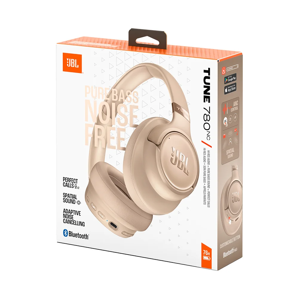 Audífonos Over-Ear Inalámbricos JBL Tune 780NC Cancelación Ruido Adaptativa Bluetooth Beige -  JBLT780NCBEGAM