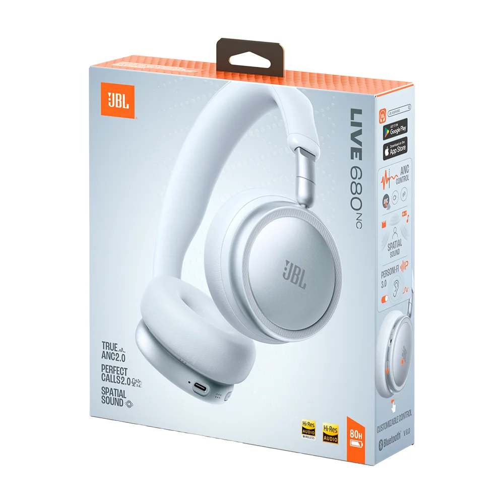 Audífonos On-Ear Inalámbricos JBL Live 680NC Cancelación Ruido Adaptativa Bluetooth Blanco - JBLLIVE680NCWHTAM
