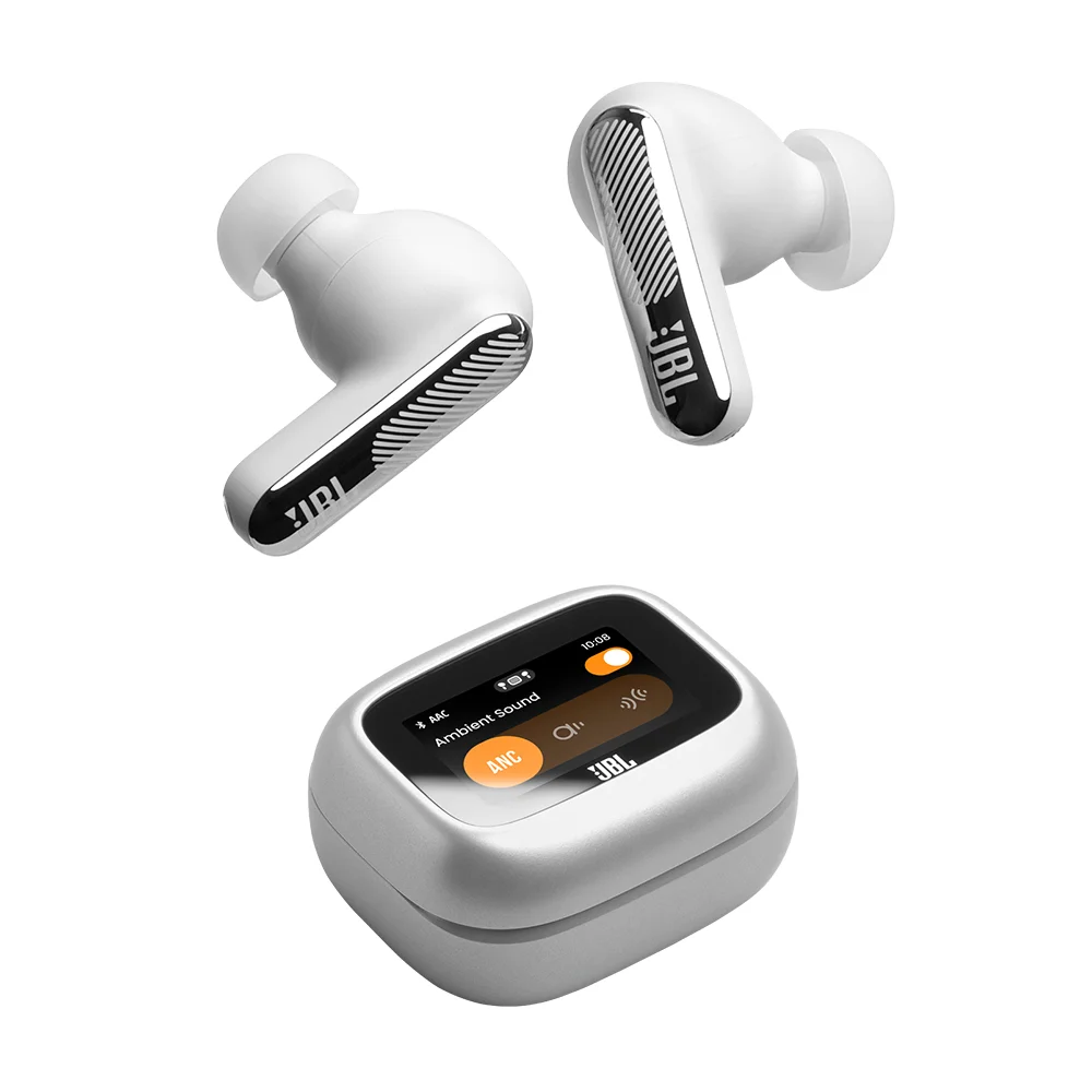 Audífonos In-Ear True Wireless JBL Live Beam 4 Cancelación Ruido Case con Pantalla Plateado - JBLLIVEBEAM4SILAM