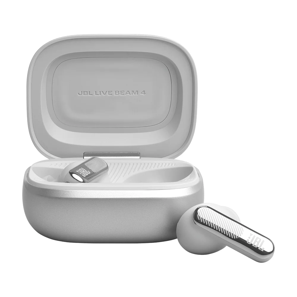 Audífonos In-Ear True Wireless JBL Live Beam 4 Cancelación Ruido Case con Pantalla Plateado - JBLLIVEBEAM4SILAM