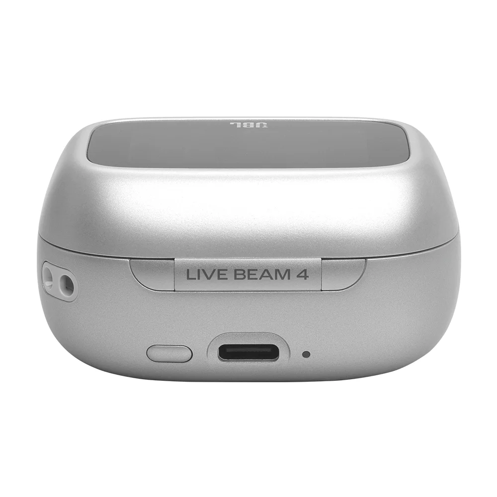 Audífonos In-Ear True Wireless JBL Live Beam 4 Cancelación Ruido Case con Pantalla Plateado - JBLLIVEBEAM4SILAM